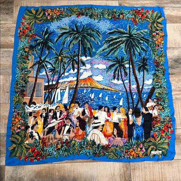 GUY BUFFET RARE‎ “TEA DANCE”SILK SCARF - Picture 6 of 7